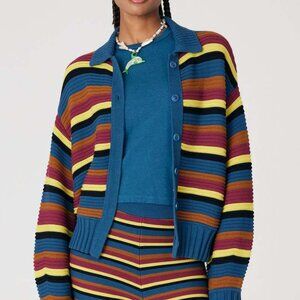 Back Beat Co Organic Cotton Ottoman Jacket XL/XXL in Midnight Striped